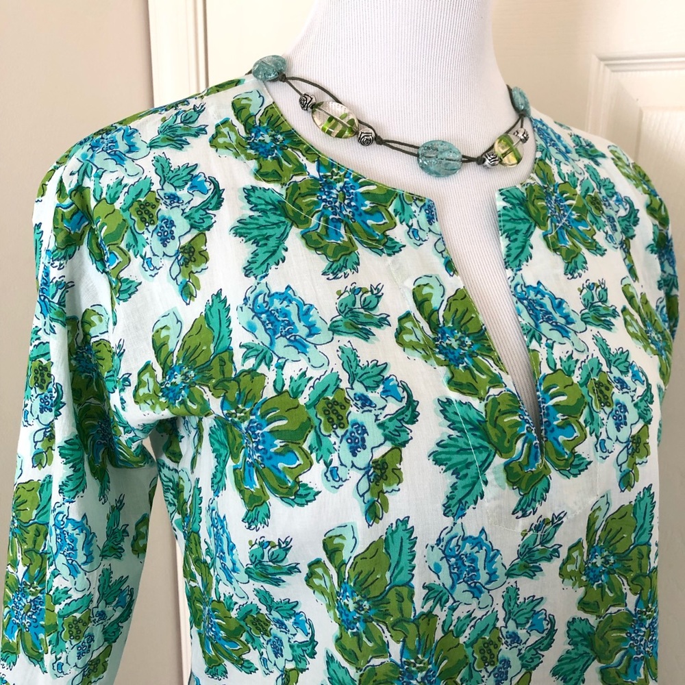 Kurti Green & Blue Lightweight Cotton Tunic